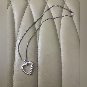 Sterling Silver Heart Pendant Necklace - Silver NWOT